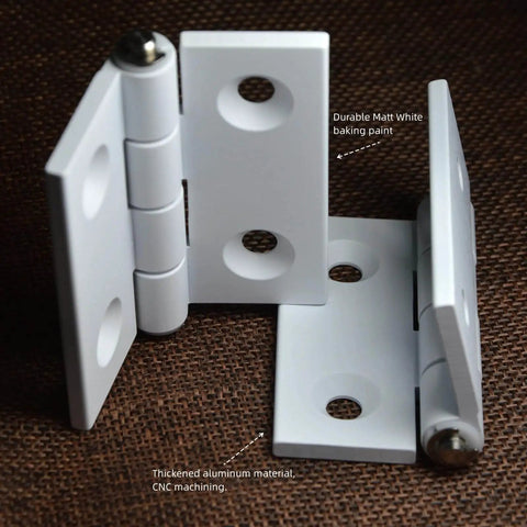 Whisper Quiet Two Point Five Inch Aluminum Door Hinges Four Pack For Cabinets Windows And Furniture Doors With Plastic Bushings Heavy Duty Mortise Hardware Low Dust Reduction shown stacked on a surface