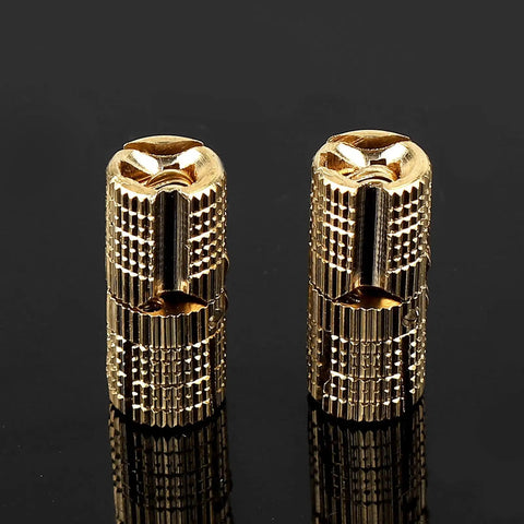 Hidden Barrel Hinge For Jewelry Box And Cabinet Brass Concealed Hinges With 180 Degree Opening Copper Finish 0.8 By 1.8 Cm Pack Of 4 For DIY Furniture And Home Builds. Product image showing brass hinges.