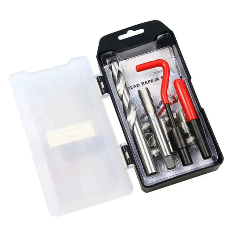 15 Piece M14x1.5 Thread Repair Kit With Helicoil Inserts, HSS Drill Bits And Taps For Auto Repair And Motorcycle Maintenance in box
