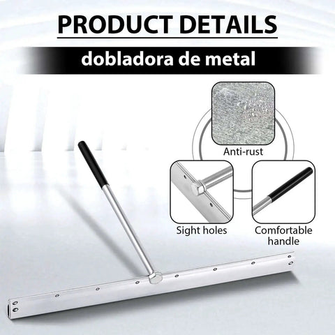 20 Inch Sheet Metal Folding Hemming Tool Heavy Duty Steel Bender with long handle, silver, for standing seam roofing and HVAC ducts