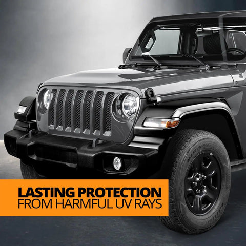 Ceramic Trim Coat Kit For Plastic Trim Restoration And UV Protection That Lasts 200 Plus Washes, A True Ceramic Coating Not A Dressing, Easy Apply, Quick Cure, Durable High Gloss Shield on a black Jeep.
