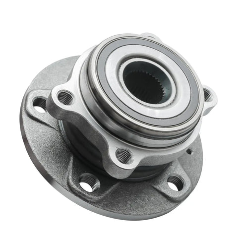 Close-up view of Pair Front Wheel Bearing And Hub Assemblies For Audi And VW Models Kit with 4-bolt square flange.