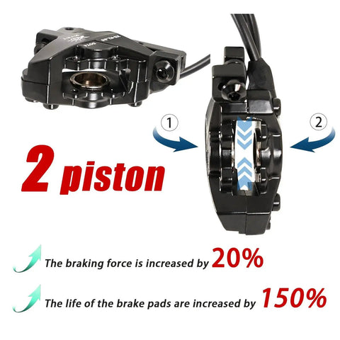 Amazon two-piston hydraulic e-bike brake caliper kit with front and rear 180mm rotors
