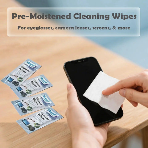 Streak Free Lens Wipes For Glasses Phones And Cameras Quick Dry Safe For Coated used on phone screen