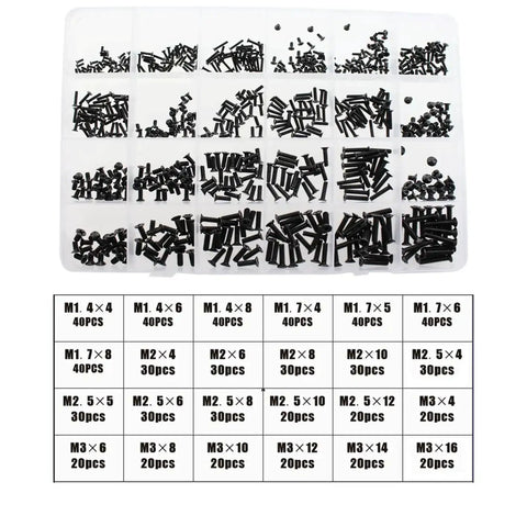 Self Tapping Electronic Screw Set For Computer DIY Gear And Repairs 700 Piece Kit With Black Plated Phillips Flathead Tiny Screws in Organizer