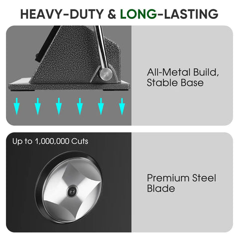 Heavy Duty Button Cutter For 25mm Badges And 35mm Rounds, metal base and steel blade design, reliable for long-lasting badge making.