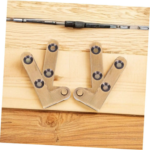 2-Pack Heavy Duty Hidden Door Hinges For Secret Bookcase Doors Concealed Pivot Hinge With Bronze Finish Built Tough Durable Brass Construction Silent Smooth Swinging Motion Ideal For Hidden Cabinets And Modern Bookcase Projects on wooden surface