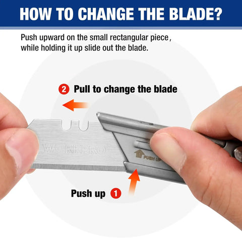 Two Pack EDC Folding Utility Knife With Quick Open Axis Lock Includes 10 Blades blade change demonstration