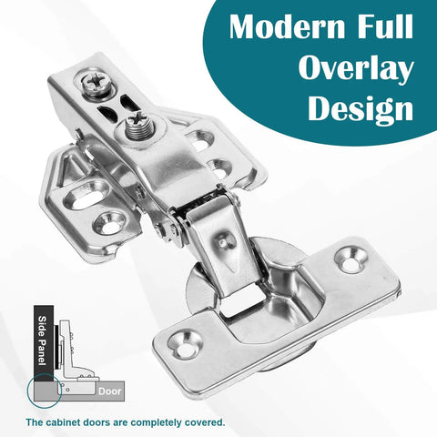 Soft Close Cabinet Hinges 24 Pack Full Overlay 105 Degree Concealed Hinges With Clip On Plates 3D Adjustable For Frameless And Face Frame Cabinets Silver
