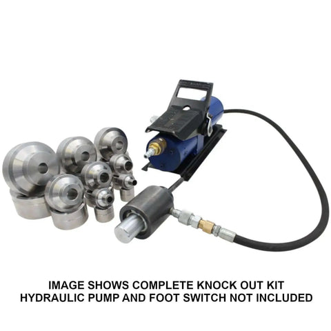 Complete knockout kit with dies, excluding hydraulic pump, for Tube Dimple Die Set Medium for Off Road Fabrication.