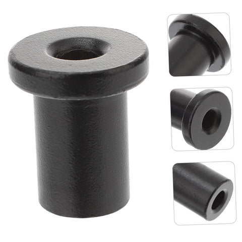 Five Piece Barn Door Track Spacers Set For Sliding Hardware Durable Replacement Connectors in black steel, side view.