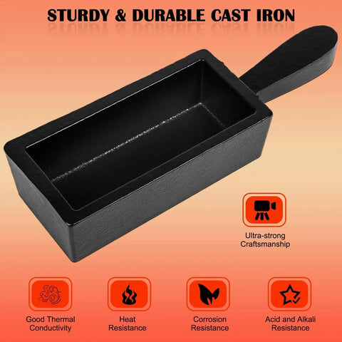 100 Oz Troy Ounce Cast Iron Ingot Mold Loaf Dope For Smelting And Pouring Gold Silver Copper Aluminum Brass Versatile Metal Casting Tool