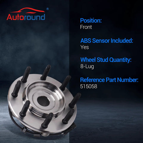 4WD Front Wheel Bearing And Hub Assembly With ABS For 1999-2007 Chevy Silverado Suburban Avalanche 1500 2500 3500 HD GMC Sierra 8 Lug