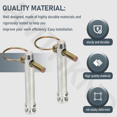 8 Pack S07070200 Beefed Up Top Link Pin Hitch Accessories Kit For Category 1 Tractors with metal pins and rings