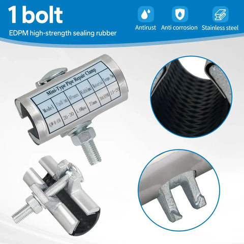 1 Inch By 3 Inch Stainless Steel Pipe Repair Clamp With One Bolt For Quick Water And Copper Pipe Leak Repair Fits 26 To 30 Mm Pipes