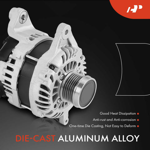 Alternator For Subaru Forester 2017 2018 2.5L 12V 150A With 6 Groove Decoupler Pulley Clockwise Rotation Replacement Part Numbers 23700AA921 23700AB000 Direct Fit New Condition
