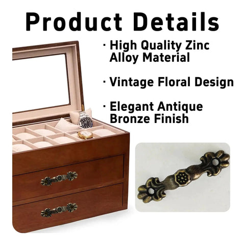 30 Pack Antique Bronze Floral Arch Drawer Pulls 1.7 by 0.4 Inches 30mm Center Hole Spacing Includes Mounting Screws for Cabinets