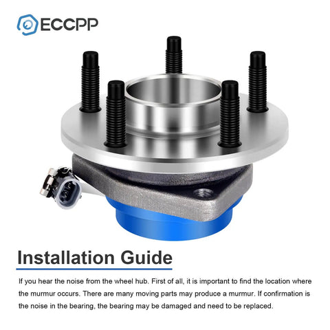 Front Wheel Hub Bearing Assembly Single Pack ABS 5-Lug OE 513121 with installation guide illustration.