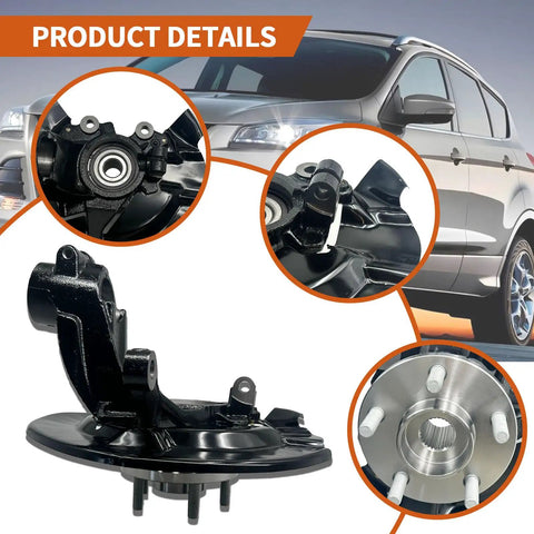 Front Left Wheel Bearing Hub And Steering Knuckle Assembly For Ford Escape 2013 2014 2015 2016 2017 2018 2019 Left Driver Side Replacement Ready To Roll With 1.5L 1.6L 2.0L 2.5L Engines