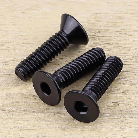 10-32 By 3/4 Inch Flat Head Socket Head Cap Screws Black Oxide Coated 304 Stainless Steel 18-8 Full Thread Coarse Hex Drive