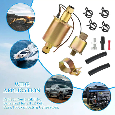 12V Universal Electric Fuel Pump 5-9 PSI 30 GPH Fuel Transfer Pump For Gasoline And Diesel Engines Carburetor Compatible
