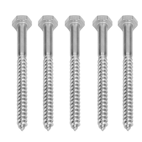Heavy Duty 304 Stainless Steel Half Thread Hex Lag Screws Self Tapping Wood Screws For Carpentry And Wooden Structures In A2 70 Material Includes Multiple Sizes M6x80mm