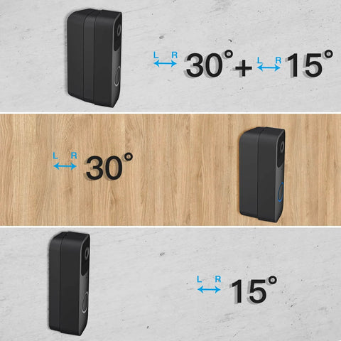 Adjustable Doorbell Angle Mount For Blink 1st Gen And REOLINK WiFi Video Doorbell With 30° and 15° tilt options on display