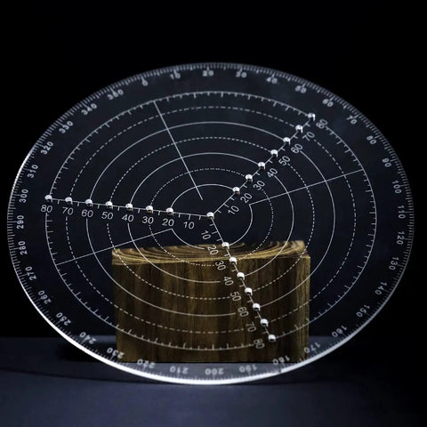 Round Center Finder Compass For Wood Lathe And Bowl Making 200mm Centering Tool in clear acrylic with measurement markings