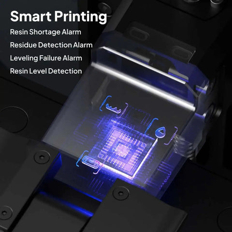 Saturn 4 Ultra 16K Resin 3D Printer with 10 Inch Mono LCD, smart printing features displayed on screen