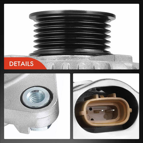 Detailed view of Alternator For Hyundai And Kia Vehicles 2006 To 2012 V6 3.3L 3.8L 12V 130A CW With 6 Groove Pulley