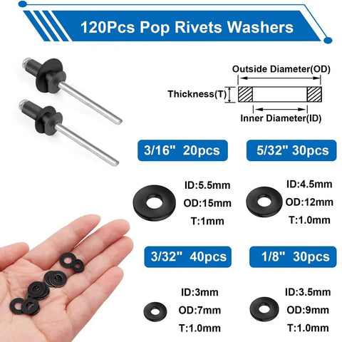 Pro Grade Beefed Up 1001 Piece Pop Rivet Gun Kit With Black Rivets Large Flange Rivets And Stainless Washers in use