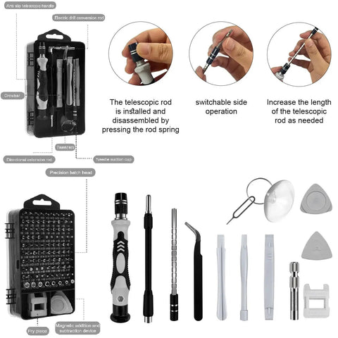 212 Piece 3D Printer Tool Kit With Deburring Tools And Accessories For Easy Disassembly, parts and tools laid out