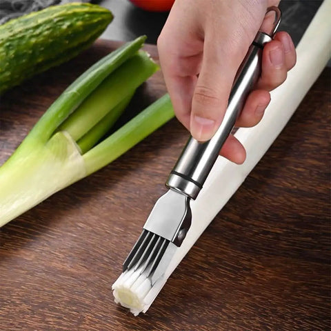 Set Of 2 Scallion Cutters For Kitchen Slicing And Shredding Onions Garlic And Green Onions, Stainless Steel Blades