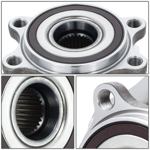 Front Wheel Bearing Hub Assembly For Nissan Rogue And Rogue Sport 2014 To 2019 Driver Or Passenger Side Bare Steel Plug And Play Replacement Part