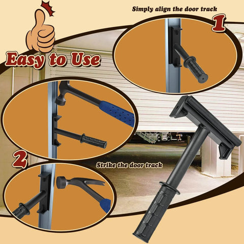 Heavy Duty Garage Door Vertical Track Repair Tool Set For 2 Inch Roller Rail Systems Realign Bent Tracks Like A Pro in use
