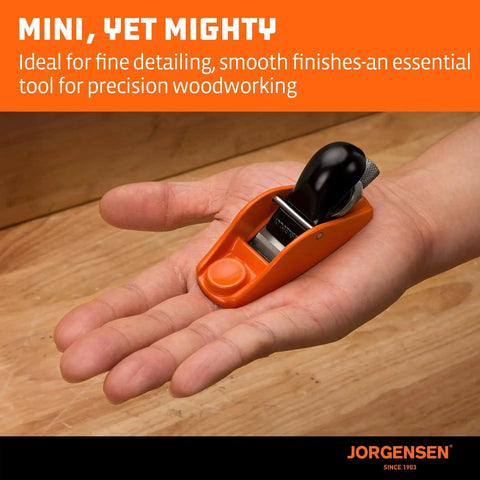 Mini Wood Planer for Woodworking Pro Grade Hand Plane for Trimming and Finishing, Small Block Plane displayed on a hand