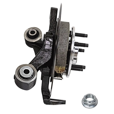 Side view of Rear Right Steering Knuckle With Wheel Hub Bearing Assembly For 2006 Through 2010 Ford Explorer Mercury Mountaineer And 2007 Through 2010 Explorer Sport Trac Replacement Direct Fit OE Grade Ready To Roll