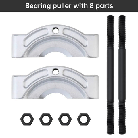 Heavy Duty Bearing Puller And Gear Pinion Splitter with 8 parts, chrome plated for wheel hub bearing removal in automotive use