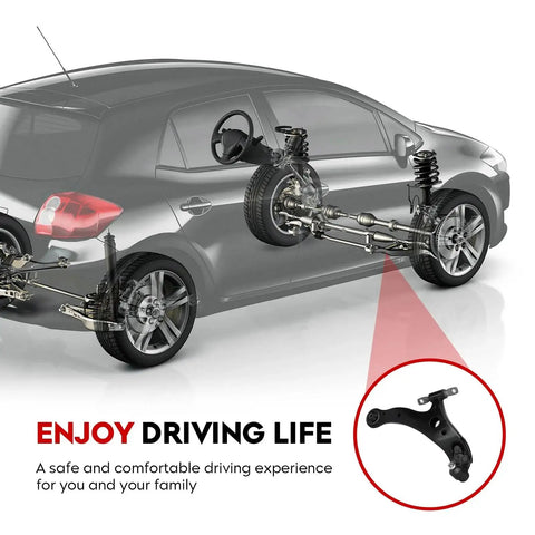 Diagram showing front lower left and right control arm assembly for 2002-2009 Lexus and Toyota models without air suspension