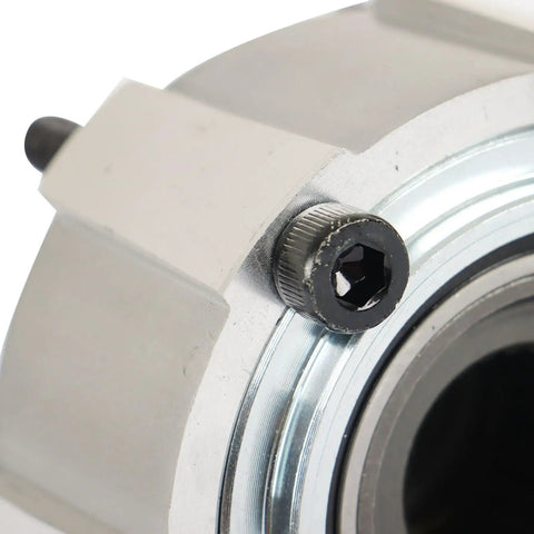 Close-up of One Pair 28 Spline Manual Locking Hubs Replacement For Nissan Frontier, Pathfinder, Xterra, Titan, And D21 1990-2004 Front Axle Lock Hubs For 4x4 Trucks Easy Install Heavy Duty Mill Grade Steel showing side detail of hub bolt.