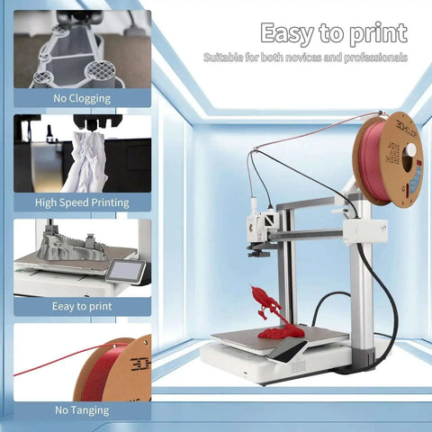 High Speed PLA 3D Printing Filament 1.75mm 1kg spool up to 300mm per second for blazing fast builds cardboard spool fire engine red