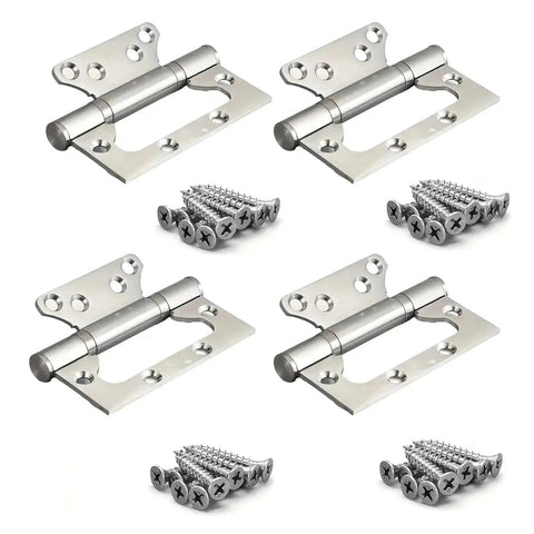 4 Pack Heavy Duty Silent Thickened Door Hinges with screws for general doors, showcasing durable build and sleek design for easy installation