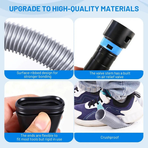 Sixteen Foot Vacuum Hose Extension Kit With Six Adapters For Three Quarter, One, One And Quarter, And One And Half Inch Ports