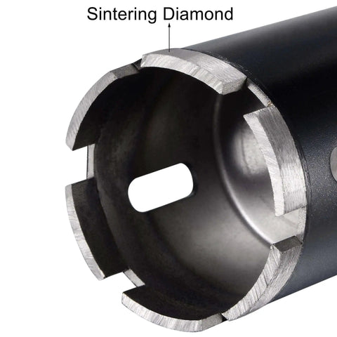 Close-up of a 60mm Diamond Core Drill Bit For Wet Use Concrete Masonry Hard Brick Tile Marble Stone And Glass With 58mm Drilling Depth.