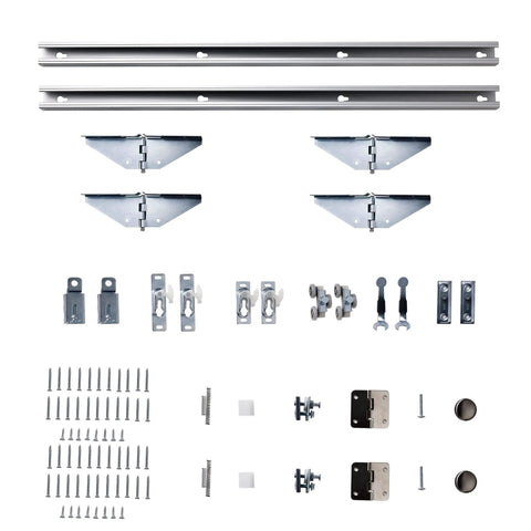Concealed hardware kit for Preassembled 60x80 White Bifold Closet Doors.