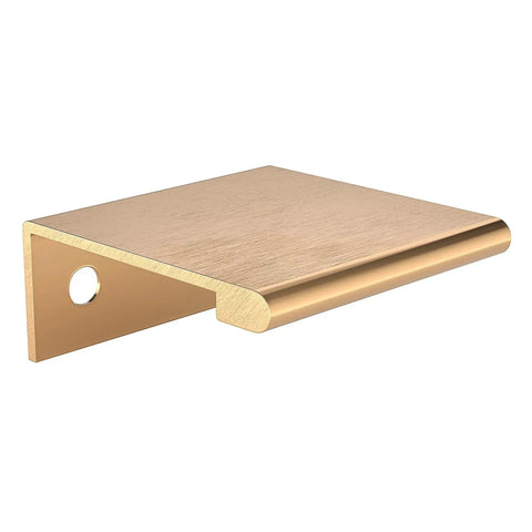 1-Inch Center-To-Center Satin Gold Modern Cabinet And Drawer Edge Pull Handle For Kitchen, Bathroom, And Furniture, side view