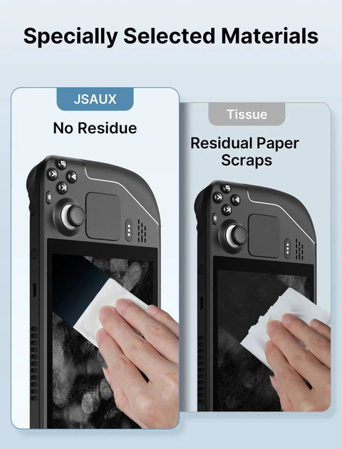 Comparison of cleaning effects on a device using Microfiber Cleaning Cloth Pack 100 For Glasses Screens Cameras Phones Switch