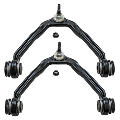 Front AWD Suspension Kit Six Piece With 2 Wheel Bearing Hubs, 2 Upper Control Arms, 2 Lower Ball Joints For Chevy Avalanche, Silverado, Sierra, Express 1500, Express 2500, Savana, Escalade EXT ESV 2002-2006 showing upper control arms