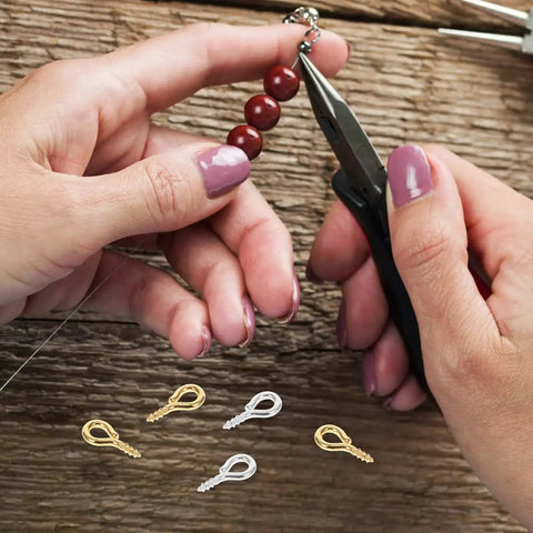 Colorful Mix Screw Eye Pins Kit Handy For Jewelry Making And DIY Crafts With Self Tapping Eyelets And Threaded Hooks Miniature Eye Pins