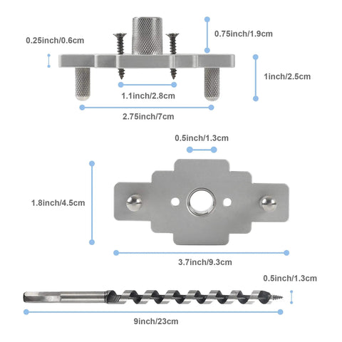 Self Centering Floating Shelf Dowel Jig Kit With Half Inch By Nine Inch Drill Bit For Hidden Bracket Install dimensions
